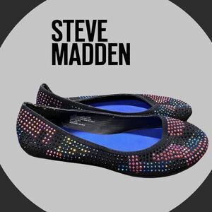 Steve Madden Girl's Rainbow Rhinestone Flats 4